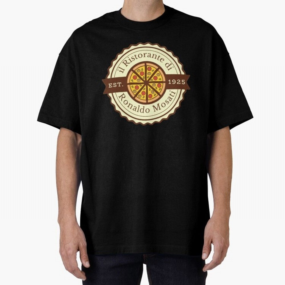 il Ristorante di Ronaldo Mosati Oversized T-Shirt Upgrade Global Football Passion for FIFA World Cup 2026 Group Stage, Featuring Neymar, England, France and Netherlands, Vintage Soccer Flavor, Modern Football Stars, National Flags and Final Night