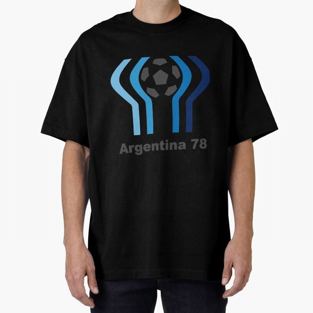 Retro Word Cup Logo1 Oversized T-Shirt Represent the Passion of Match Day Hype around FIFA World Cup 2026 Group Stage, Mbappe and Neymar, Brazil, Portugal and Argentina, Classic Soccer Heritage, Championship Pressure, Fan Loyalty and International