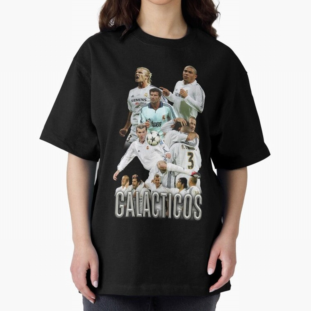 Galacticos Real Madrid Oversized T-Shirt Support Your Favorite Stars during Global Football Passion for FIFA World Cup 2026, Centered on Mbappe, Brazil, Portugal and Argentina, Global Supporter Spirit, Legendary Goals, National Colors and