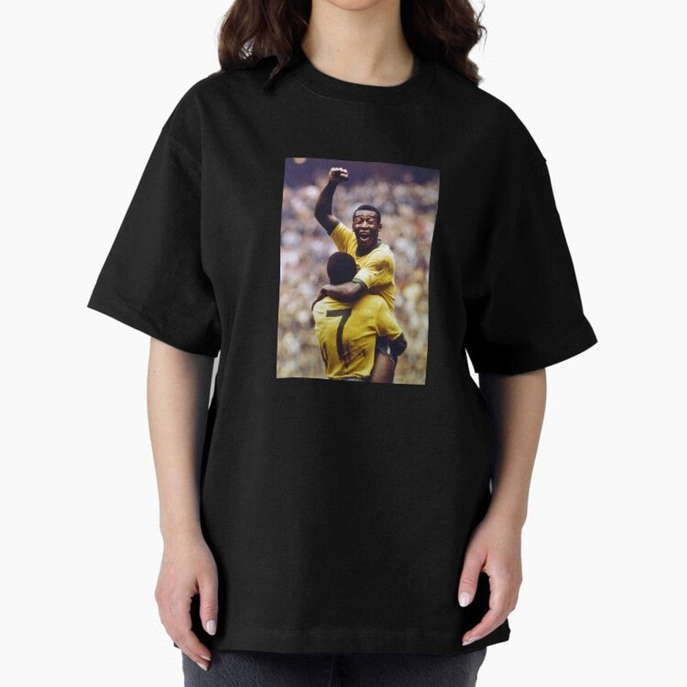 Pel¨¦'s Brilliance: Vintage 1970 World Cup Hero Print Oversized T-Shirt Support Iconic Players in FIFA World Cup 2026 Group Stage Connected to Messi, CR7 and Mbappe, Portugal Energy, Football Passion, Legendary Performances, Festival Vibes and