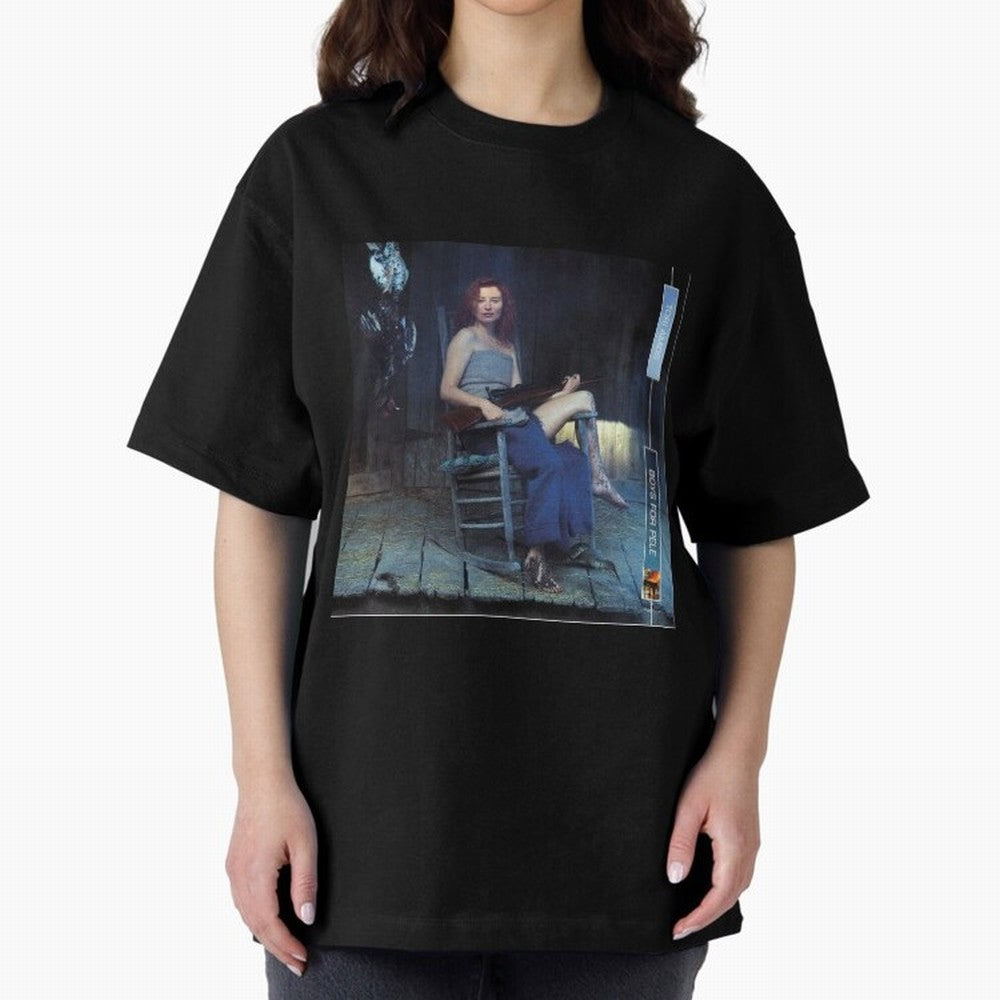 Tori Amos Boys For Pele Album Promo Art Retro Print Oversized T-Shirt Cheer for FIFA World Cup 2026 for Fans of Messi and England, Bringing Championship Spirit, Famous Goals, Roaring Crowds and International Football Unity; Ideal for Passionate