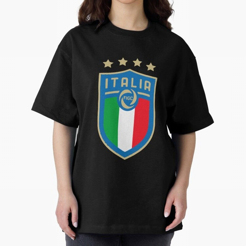 Italy Emblem Oversized T-Shirt Stand with FIFA World Cup 2026 Group Stage Made for Messi, Neymar and Mbappe, France Energy, Classic Soccer Heritage, Championship Pressure, Fan Loyalty and International Pride; Ideal for Fans Who Follow Messi,