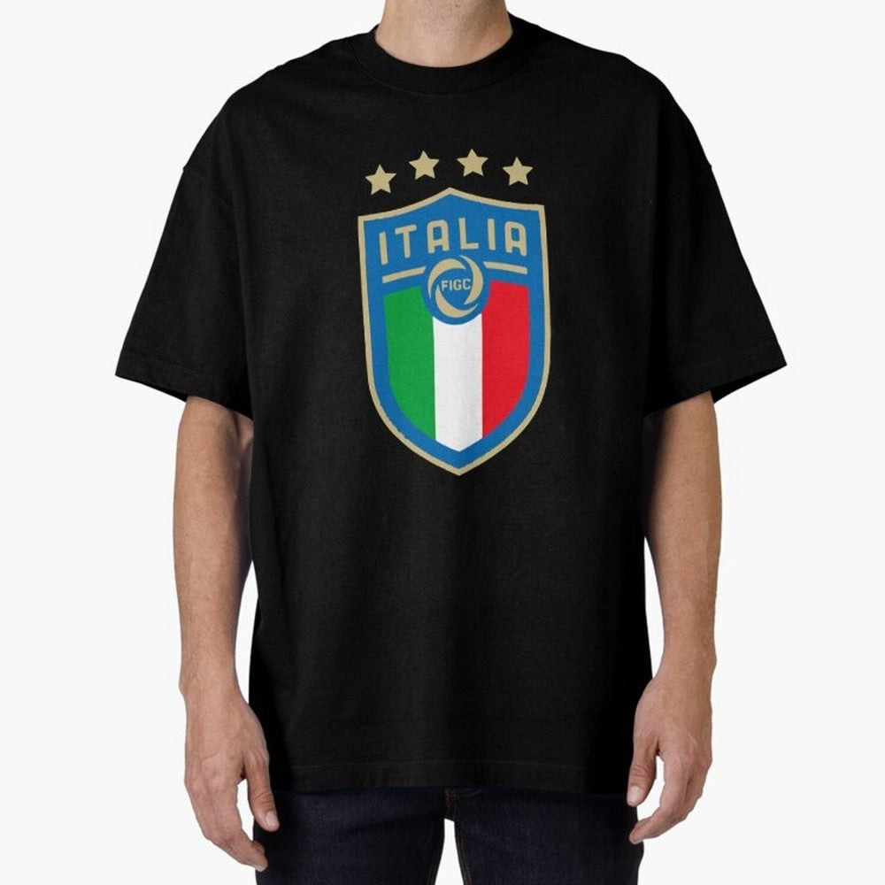 Italy Emblem Oversized T-Shirt Stand with FIFA World Cup 2026 Group Stage Made for Messi, Neymar and Mbappe, France Energy, Classic Soccer Heritage, Championship Pressure, Fan Loyalty and International Pride; Ideal for Fans Who Follow Messi,