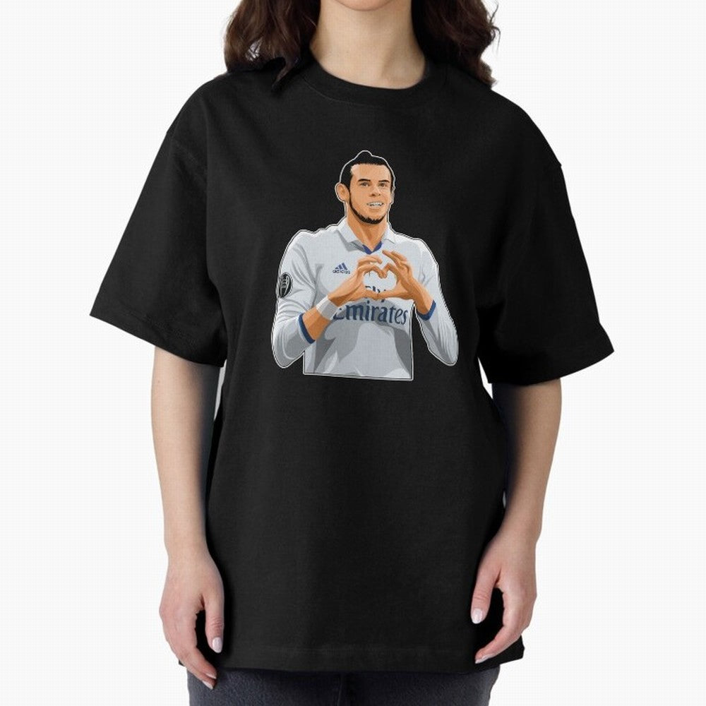 Gareth Bale Love Sign Celebration Oversized T-Shirt Bring Global Tournament Vibes to the FIFA World Cup 2026 USA Canada Mexico Journey through Haaland Highlights, England and Germany Pride, Goal Celebration Energy, Supporter Heritage, Football
