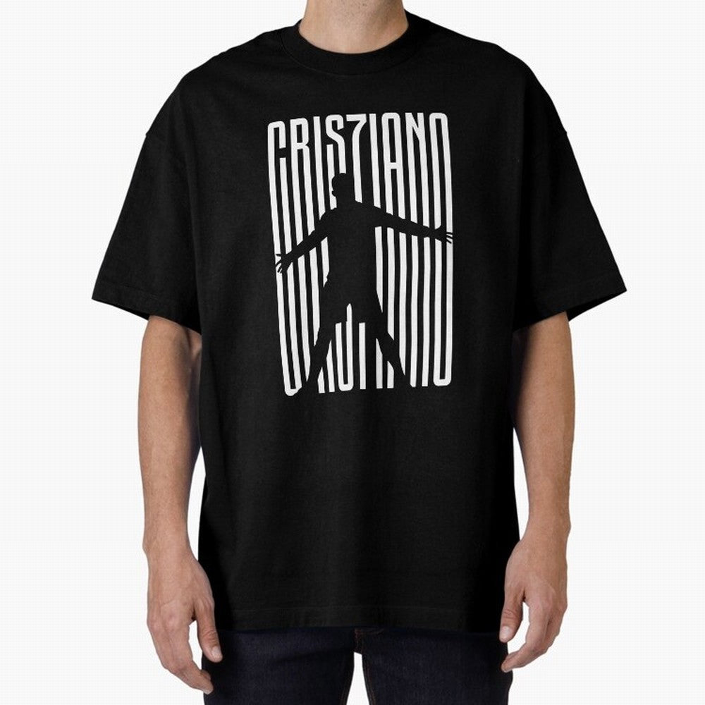 Christiano Ronaldo Icon black Jersey 2023 Oversized T-Shirt Celebrate Soccer Greatness during FIFA World Cup 2026 USA Canada Mexico Connected to Cristiano Ronaldo, Haaland and CR7, Argentina and Brazil Energy, Worldwide Fan Energy, Dramatic Goals,