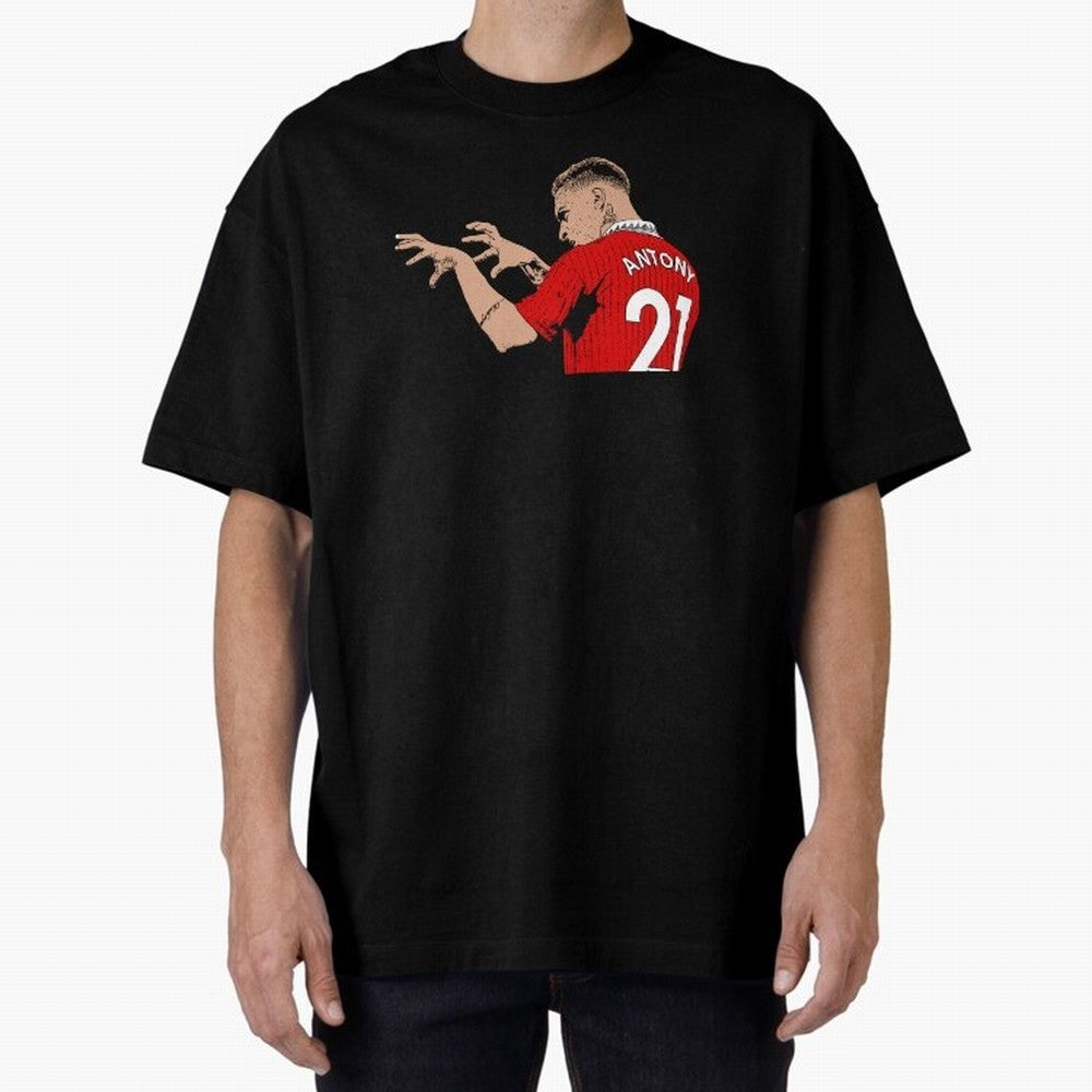 Antony Oversized T-Shirt Celebrate Every Goal in Match Day Hype around FIFA World Cup 2026, Haaland and Mbappe, Argentina and Brazil, Vintage Soccer Flavor, Modern Football Stars, National Flags and Final Night Emotion; Great for Supporters Who
