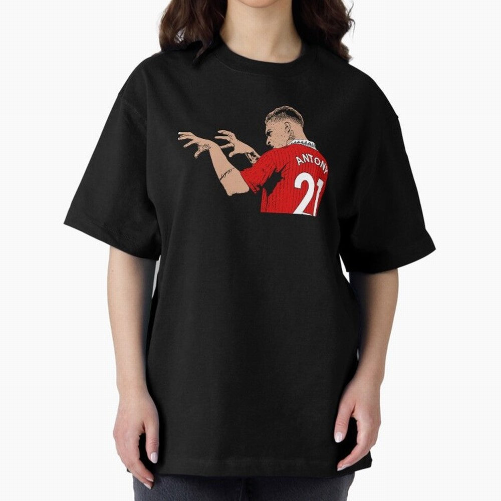 Antony Oversized T-Shirt Celebrate Every Goal in Match Day Hype around FIFA World Cup 2026, Haaland and Mbappe, Argentina and Brazil, Vintage Soccer Flavor, Modern Football Stars, National Flags and Final Night Emotion; Great for Supporters Who