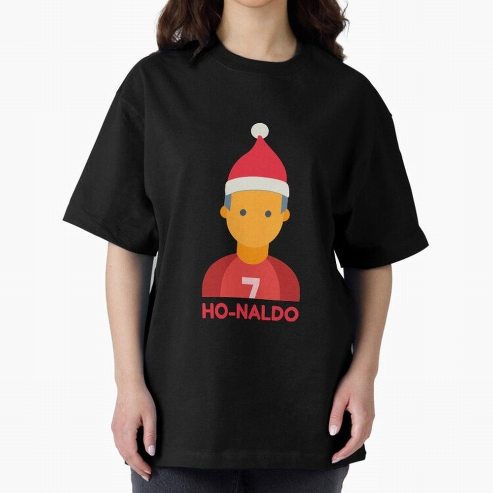 HO-NALDO - Funny Ronaldo Christmas Oversized T-Shirt Bring Bold Fan Energy to the FIFA World Cup 2026 Journey through Mbappe Highlights, England and Germany Pride, Game Day Rituals, Football Legends, Country Pride and the Road to the Final; Perfect