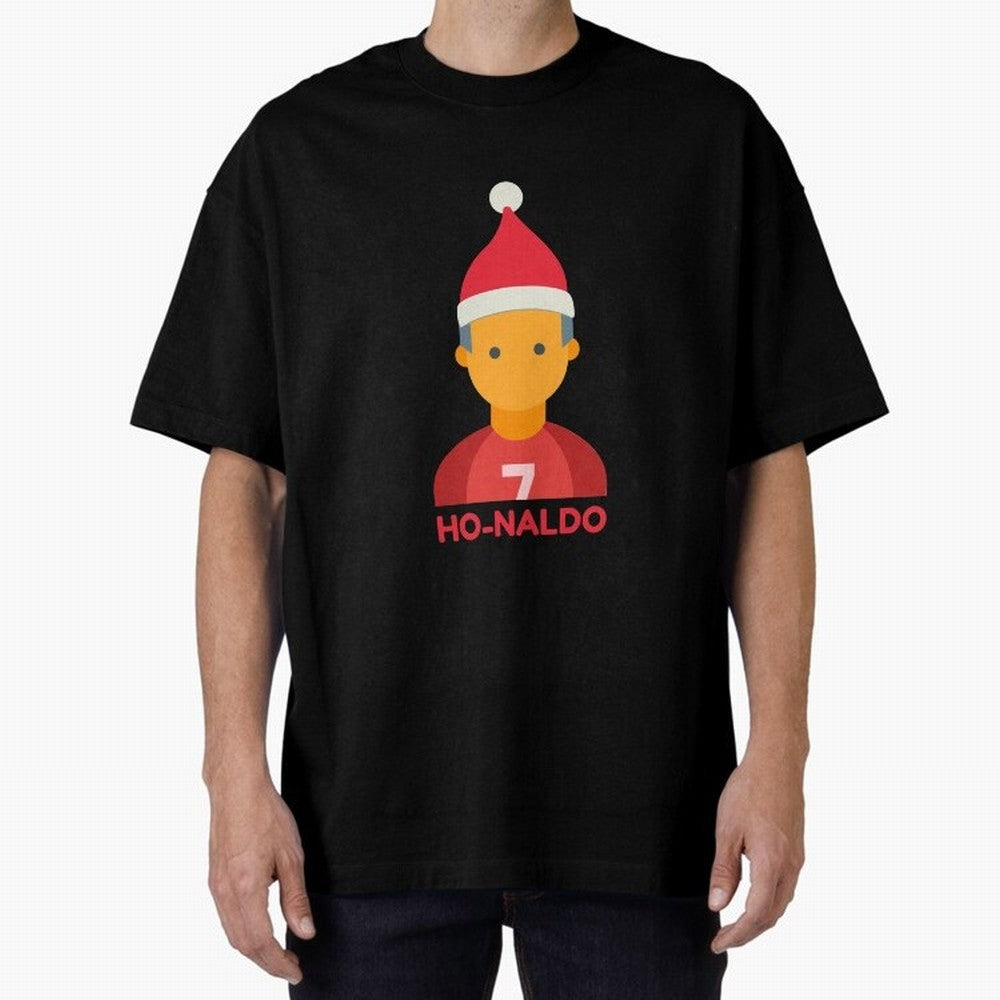 HO-NALDO - Funny Ronaldo Christmas Oversized T-Shirt Bring Bold Fan Energy to the FIFA World Cup 2026 Journey through Mbappe Highlights, England and Germany Pride, Game Day Rituals, Football Legends, Country Pride and the Road to the Final; Perfect