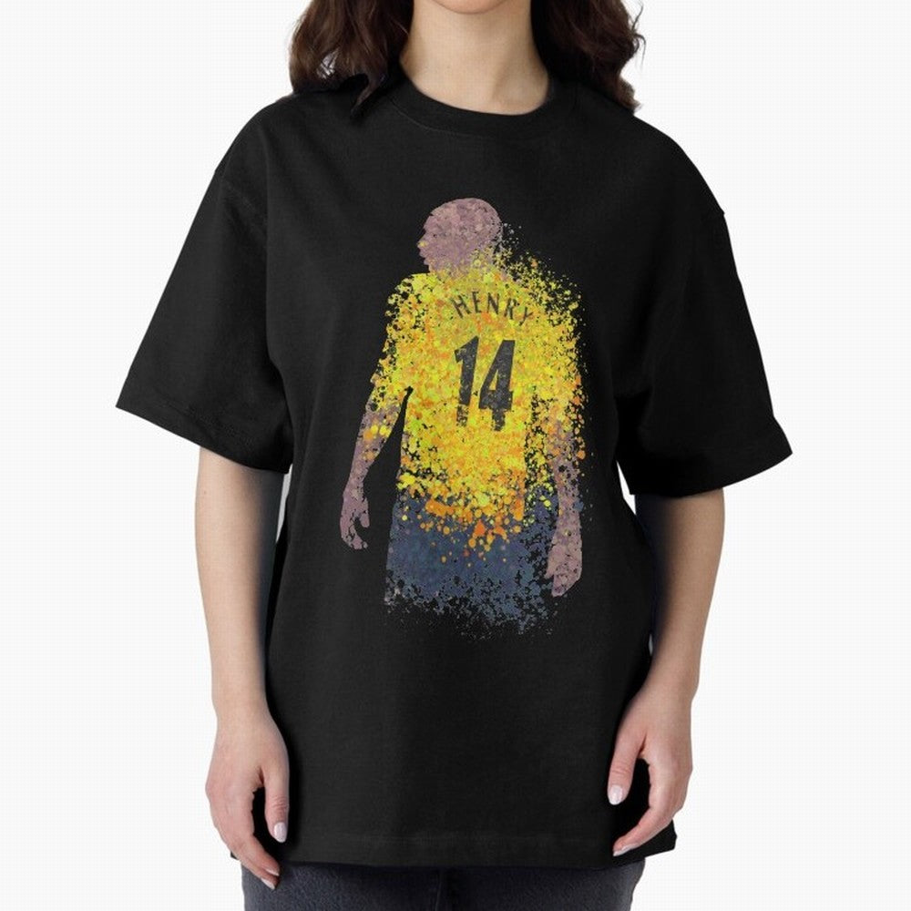 Thierry Henry Arsenal Illustration Oversized T-Shirt Share the Excitement of the FIFA World Cup 2026 Journey through CR7 and Messi Highlights, Germany Pride, Vintage Soccer Flavor, Modern Football Stars, National Flags and Final Night Emotion;