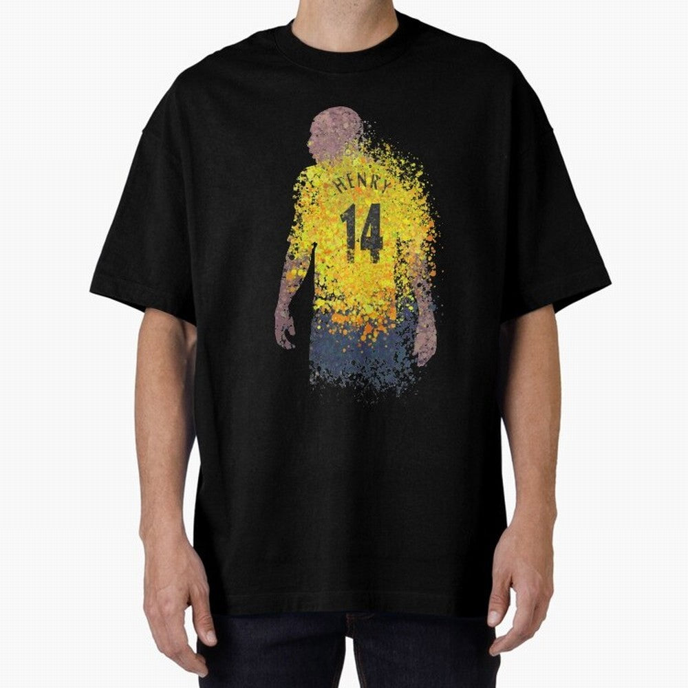 Thierry Henry Arsenal Illustration Oversized T-Shirt Share the Excitement of the FIFA World Cup 2026 Journey through CR7 and Messi Highlights, Germany Pride, Vintage Soccer Flavor, Modern Football Stars, National Flags and Final Night Emotion;