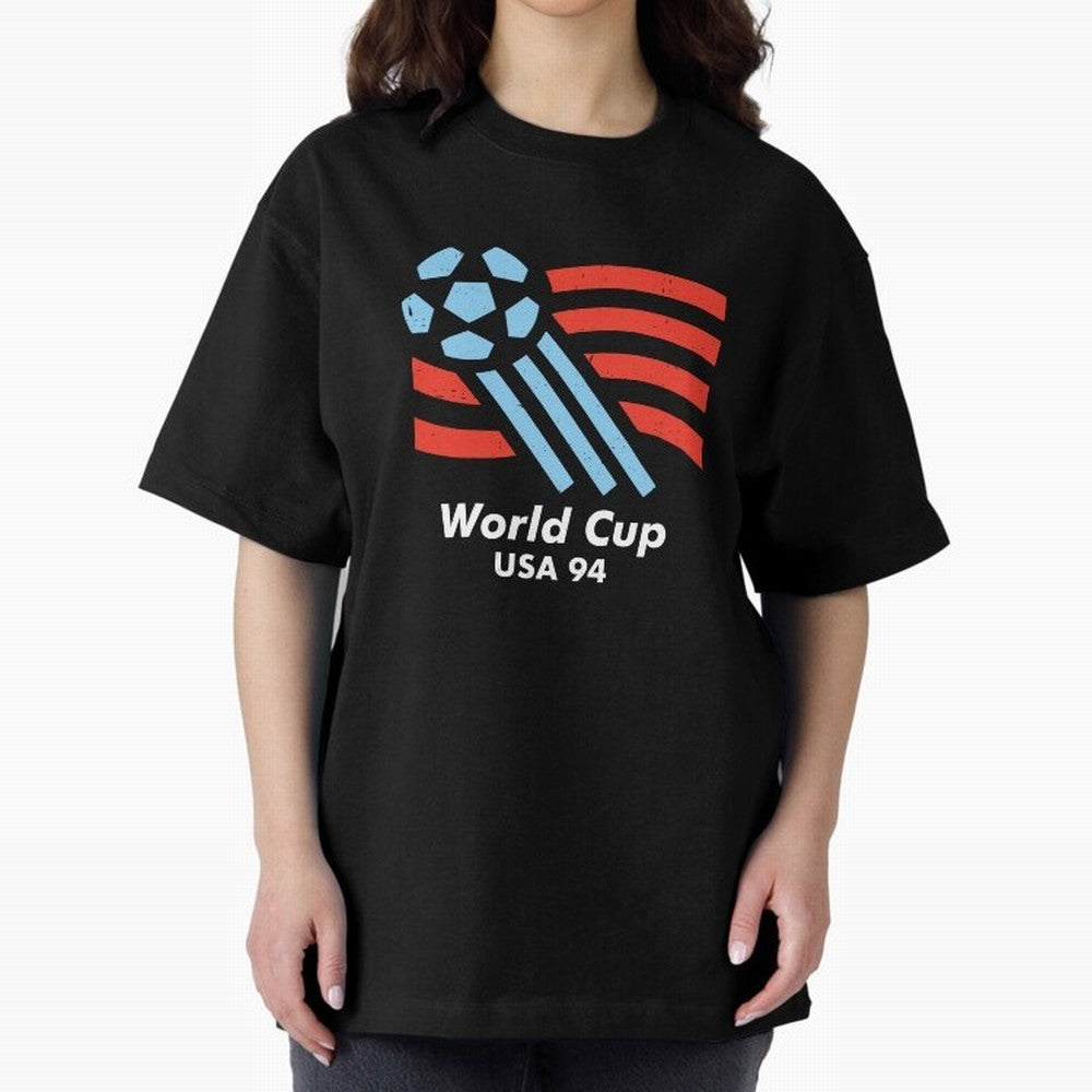 World Cup USA 94 Oversized T-Shirt Carry the Colors and Pride of Global Football Passion for FIFA World Cup 2026, Connected to Mbappe and Neymar, France and Portugal, Match Day Excitement, Supporter Culture, Golden Goals and Global Football