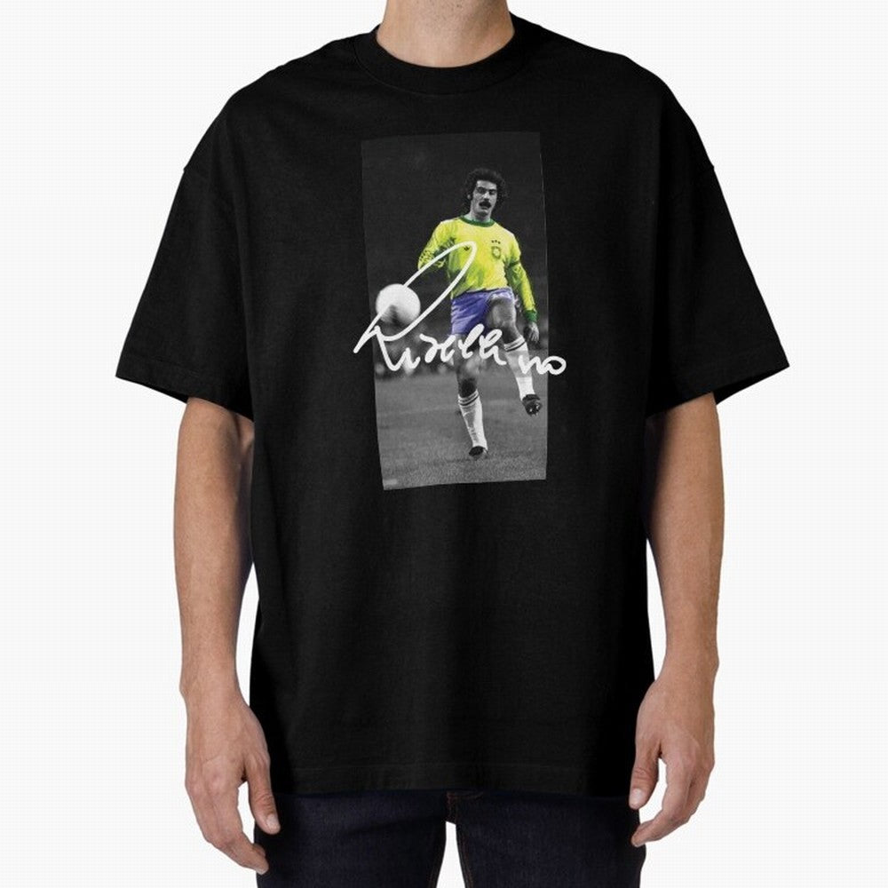Rivelino FOOTBALL LEGENDS Oversized T-Shirt Celebrate Fan Favorites in FIFA World Cup 2026 Inspired by Haaland and Mbappe, Brazil, Portugal and Argentina Energy, Football History, Final Match Energy, Crowd Noise and Once in a Lifetime Moments;