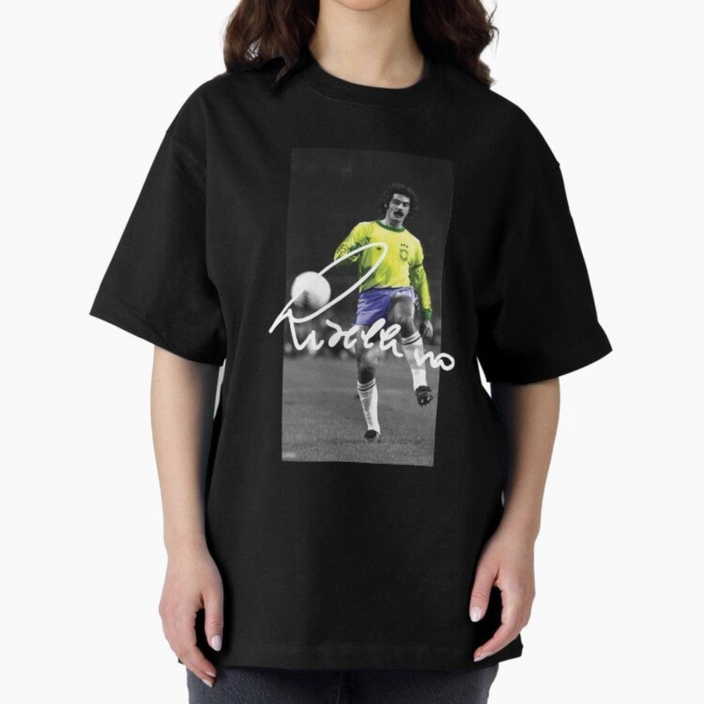 Rivelino FOOTBALL LEGENDS Oversized T-Shirt Celebrate Fan Favorites in FIFA World Cup 2026 Inspired by Haaland and Mbappe, Brazil, Portugal and Argentina Energy, Football History, Final Match Energy, Crowd Noise and Once in a Lifetime Moments;