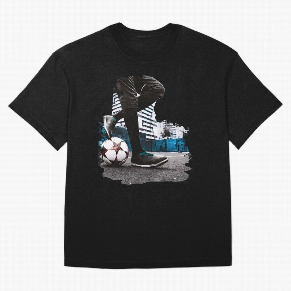 Street Soccer in my Hood Oversized T-Shirt Follow FIFA World Cup 2026 USA Canada Mexico Spirit, Filled with England and Germany, CR7 and Messi, Vintage Soccer Flavor, Modern Football Stars, National Flags and Final Night Emotion; Great for Watch