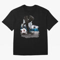 Street Soccer in my Hood Oversized T-Shirt Follow FIFA World Cup 2026 USA Canada Mexico Spirit, Filled with England and Germany, CR7 and Messi, Vintage Soccer Flavor, Modern Football Stars, National Flags and Final Night Emotion; Great for Watch