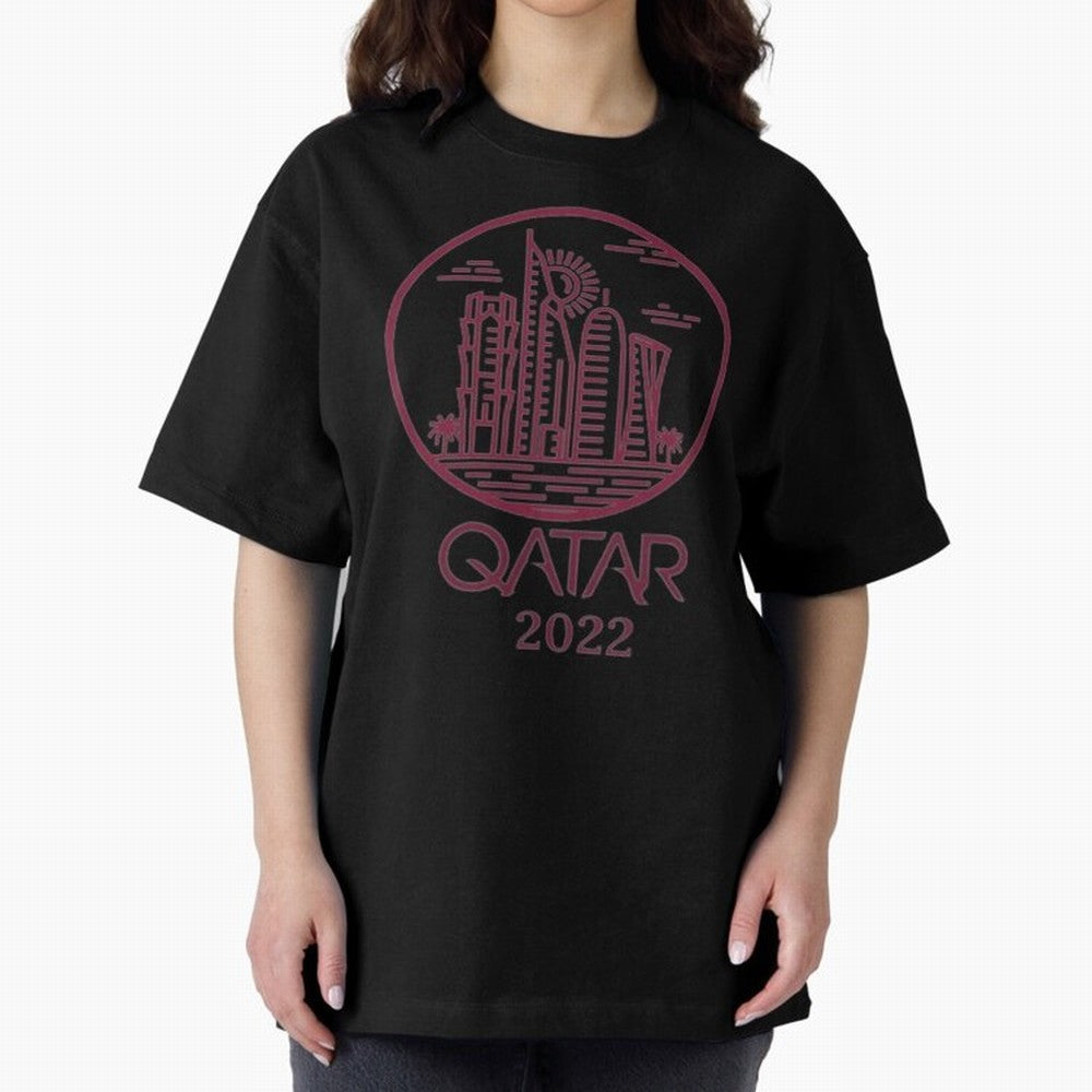 Qatar Welcome Oversized T-Shirt Remember FIFA World Cup 2026 USA Canada Mexico Driven by Cristiano Ronaldo, Spain and Netherlands Energy, Stadium Memories, Football Loyalty, International Chants and Championship Tradition; Great for Watch Parties,