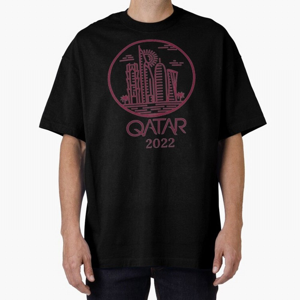 Qatar Welcome Oversized T-Shirt Remember FIFA World Cup 2026 USA Canada Mexico Driven by Cristiano Ronaldo, Spain and Netherlands Energy, Stadium Memories, Football Loyalty, International Chants and Championship Tradition; Great for Watch Parties,