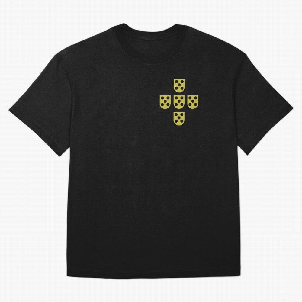 Golden Quinas Portugal Oversized T-Shirt Feel the Heartbeat of FIFA World Cup 2026 for Fans of Neymar and Argentina, Bringing Worldwide Fan Energy, Dramatic Goals, Stadium Lights and Championship Celebrations; Ideal for Football Dads, Football