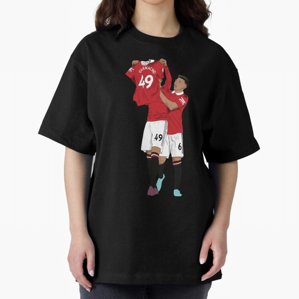 Alejandro Garnacho Goal Celebration Oversized T-Shirt Represent the Passion of the FIFA World Cup 2026 Group Stage Journey through Haaland and Mbappe Highlights, England and Germany Pride, Champion Mindset, Group Stage Buzz, Knockout Tension and