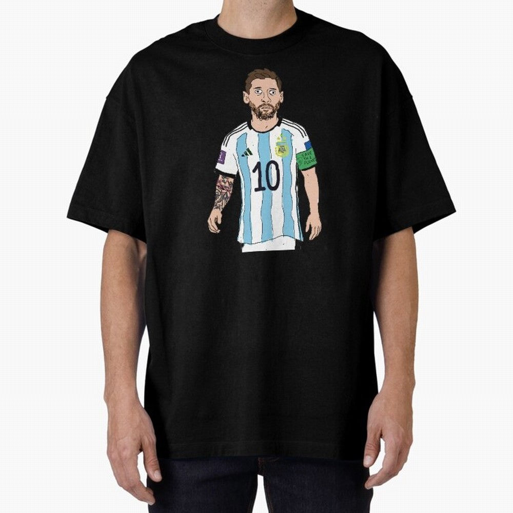 Badly Drawn Messi Classic T-Shirt Show Love for Legendary Goals in FIFA World Cup 2026 USA Canada Mexico for Fans of Messi and Cristiano Ronaldo and Argentina, France and Brazil, Bringing Tournament Hype, Historic Matchups, Family Viewing Parties