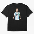 Badly Drawn Messi Classic T-Shirt Show Love for Legendary Goals in FIFA World Cup 2026 USA Canada Mexico for Fans of Messi and Cristiano Ronaldo and Argentina, France and Brazil, Bringing Tournament Hype, Historic Matchups, Family Viewing Parties