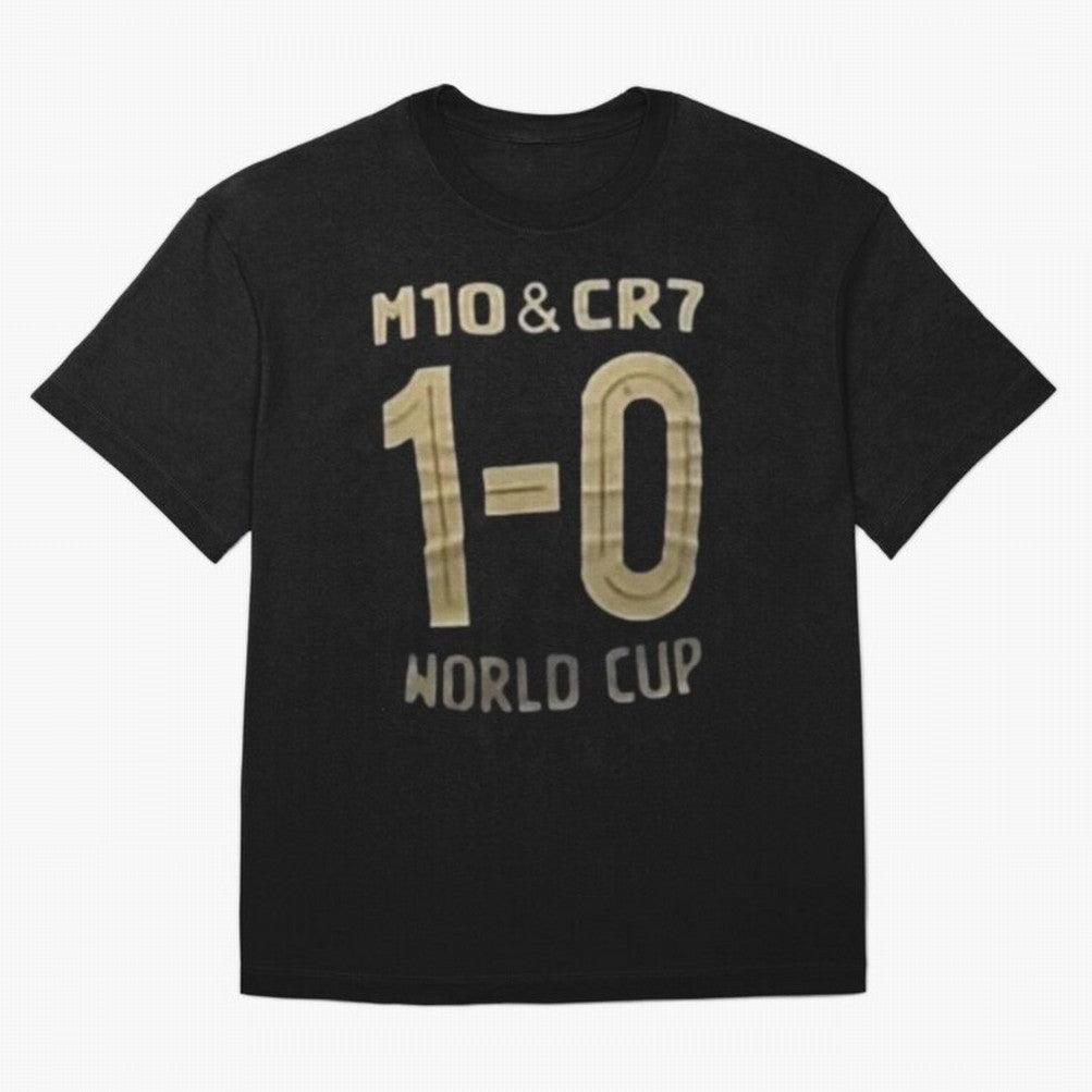 m10 and cr7 1-0 world cup football Classic T-Shirt Fuel the Hype around Global Football Passion for FIFA World Cup 2026, Highlighting Mbappe, Argentina, Classic Soccer Heritage, Championship Pressure, Fan Loyalty and International Pride; Ideal for
