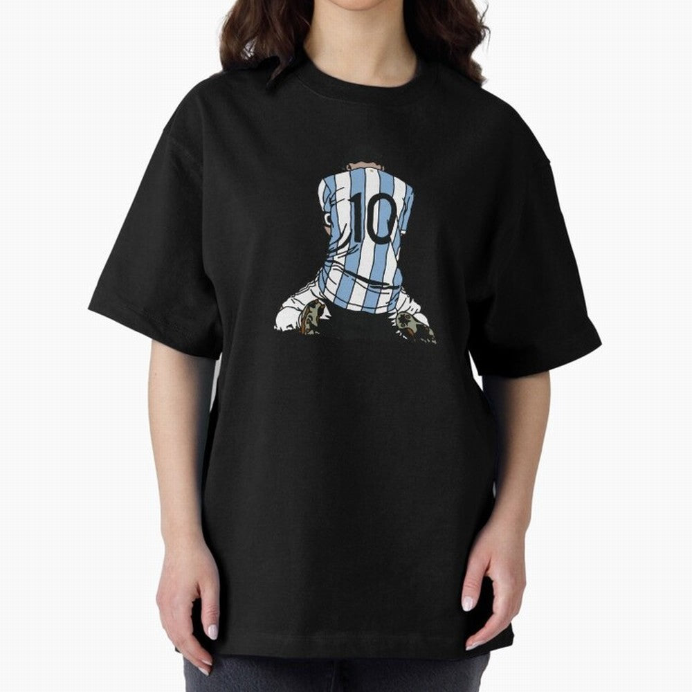 Messi Crying Copa America Moment Oversized T-Shirt Show Passion for the Stars of Global Football Passion for FIFA World Cup 2026, Celebrating Cristiano Ronaldo, Argentina, France and Brazil, Tournament Hype, Historic Matchups, Family Viewing