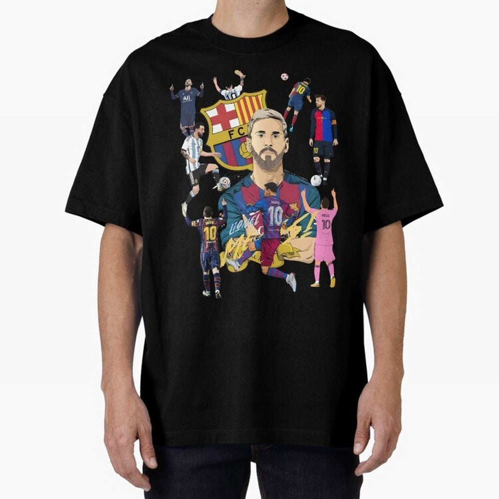 MESSI10 Oversized T-Shirt Live for the Drama of FIFA World Cup 2026 USA Canada Mexico Spirit, Inspired by Argentina, France and Brazil, CR7 and Messi, Retro Football Energy, Iconic Rivalries, Trophy Chase Drama and Stadium Atmosphere; Great for