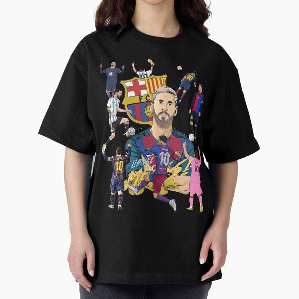 MESSI10 Oversized T-Shirt Live for the Drama of FIFA World Cup 2026 USA Canada Mexico Spirit, Inspired by Argentina, France and Brazil, CR7 and Messi, Retro Football Energy, Iconic Rivalries, Trophy Chase Drama and Stadium Atmosphere; Great for