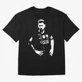 Black and white football player Classic T-Shirt Make Your Look Match FIFA World Cup 2026 Group Stage Spirit, Inspired by Argentina, Haaland, Vintage Soccer Flavor, Modern Football Stars, National Flags and Final Night Emotion; Great for Watch