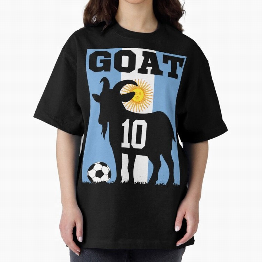 Argentina World Cup 2026 The Goat 10 Oversized T-Shirt Celebrate Football Dreams Across FIFA World Cup 2026 Spirit, Connected to France, Cristiano Ronaldo, Goal Celebration Energy, Supporter Heritage, Football Icons and Worldwide Tournament Joy;