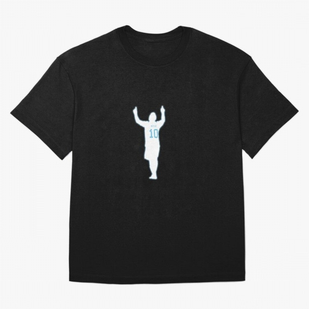 Lionel Messi Iconic Celebration Pose - Argentina Colors Classic T-Shirt Live for the Drama of FIFA World Cup 2026 Built around Messi, Neymar and Mbappe, Brazil Energy, Football Passion, Legendary Performances, Festival Vibes and Supporter