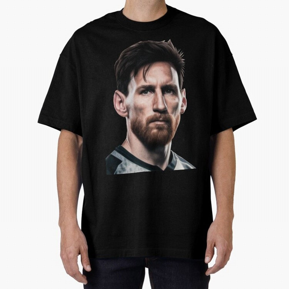 Lionel Messi Oversized T-Shirt Celebrate the Road through FIFA World Cup 2026 Group Stage Spirit, Inspired by Spain and Netherlands, Haaland and Mbappe, Sports Nostalgia, International Competition, Famous Players and Unforgettable Victories;