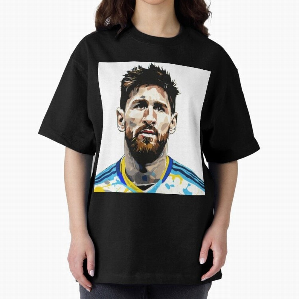 Lionel Messi Oversized T-Shirt Stand with FIFA World Cup 2026 Spirit, Capturing England, France and Netherlands, Messi, CR7 and Mbappe, Match Day Excitement, Supporter Culture, Golden Goals and Global Football Passion; Ideal for Football Dads,
