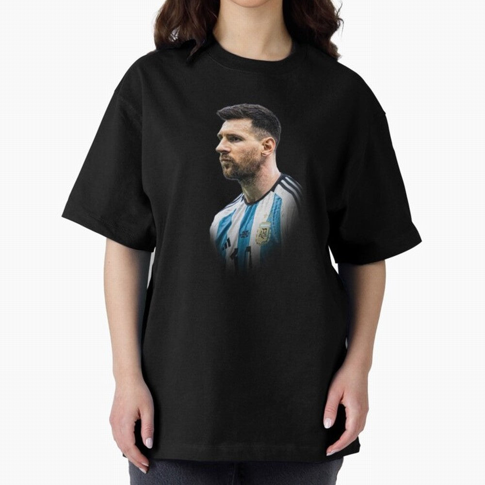 Lionel Messi Oversized T-Shirt Follow the Final Road of FIFA World Cup 2026 USA Canada Mexico Highlighting Mbappe and Neymar, England Energy, Goal Celebration Energy, Supporter Heritage, Football Icons and Worldwide Tournament Joy; Ideal for