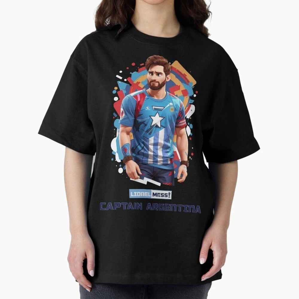 Lionel Messi Captain Argentina Oversized T-Shirt Celebrate Unforgettable Nights in the FIFA World Cup 2026 Group Stage Journey through Cristiano Ronaldo, Haaland and CR7 Highlights, Germany Pride, Game Day Rituals, Football Legends, Country Pride