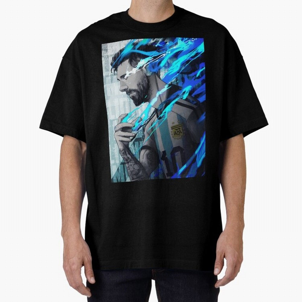 LIONEL MESSI NEW GOAL CELEBRATION ILLUSTRATION 2023 2024 Oversized T-Shirt Follow the Road to FIFA World Cup 2026 Group Stage Centered on Mbappe, England, France and Netherlands Energy, Tournament Hype, Historic Matchups, Family Viewing Parties and