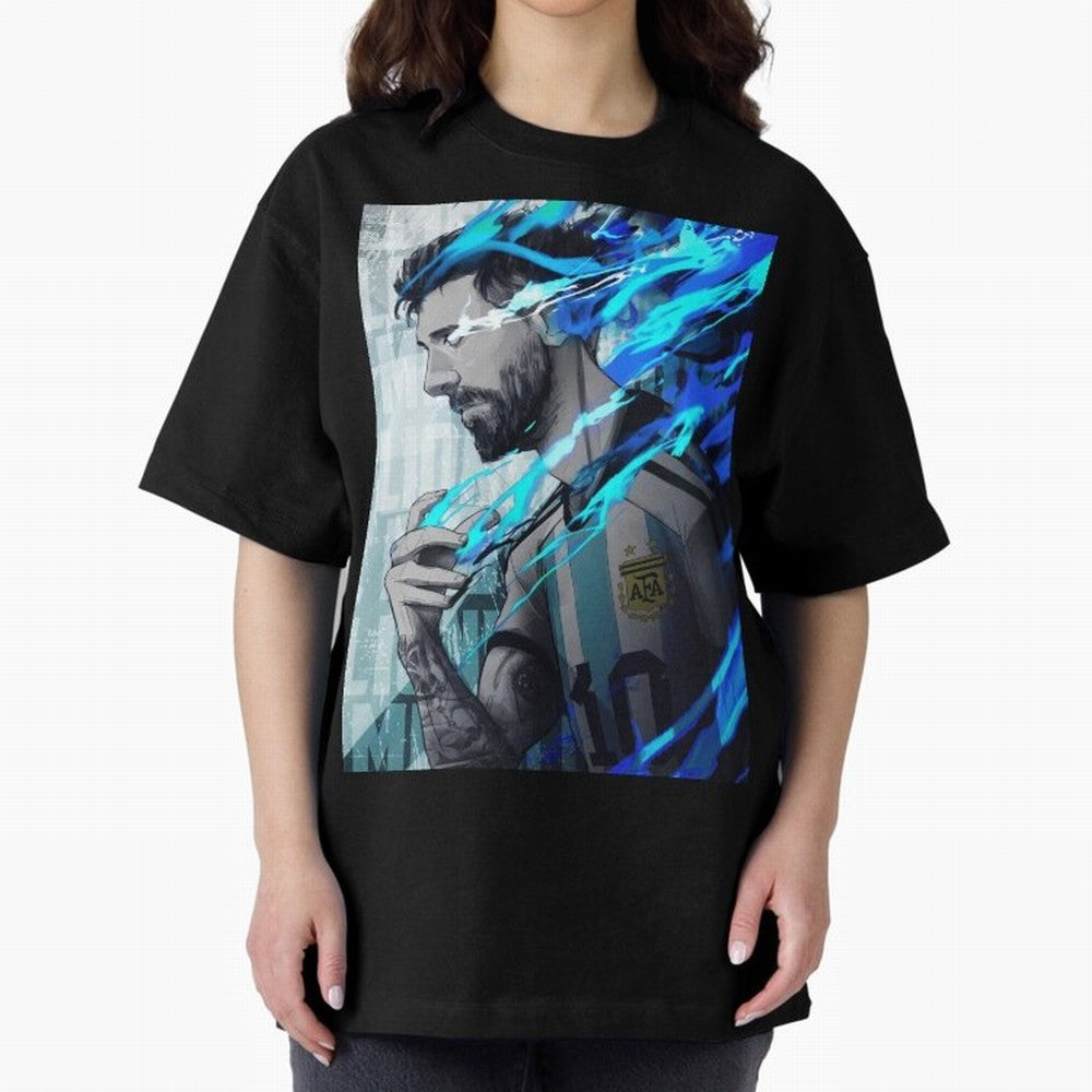 LIONEL MESSI NEW GOAL CELEBRATION ILLUSTRATION 2023 2024 Oversized T-Shirt Follow the Road to FIFA World Cup 2026 Group Stage Centered on Mbappe, England, France and Netherlands Energy, Tournament Hype, Historic Matchups, Family Viewing Parties and