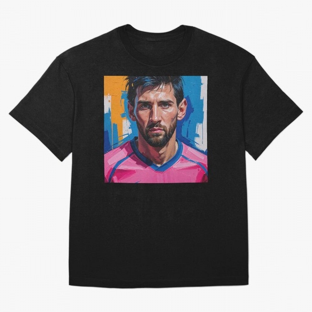 Vibrant Artistic Portrait of Lionel Messi (GOAT) - Digital painting (Version 3) Classic T-Shirt Honor Global Football Passion for FIFA World Cup 2026 USA Canada Mexico, Featuring Haaland and Mbappe, England, Football Festival Excitement, Trophy