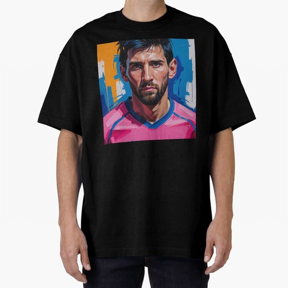 Vibrant Artistic Portrait of Lionel Messi (GOAT) - Digital painting (Version 3) Classic T-Shirt Honor Global Football Passion for FIFA World Cup 2026 USA Canada Mexico, Featuring Haaland and Mbappe, England, Football Festival Excitement, Trophy