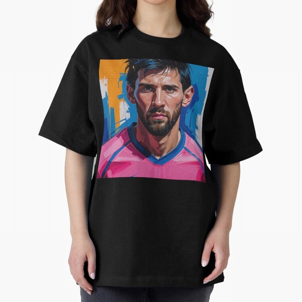 Vibrant Artistic Portrait of Lionel Messi (GOAT) - Digital painting (Version 3) Classic T-Shirt Honor Global Football Passion for FIFA World Cup 2026 USA Canada Mexico, Featuring Haaland and Mbappe, England, Football Festival Excitement, Trophy