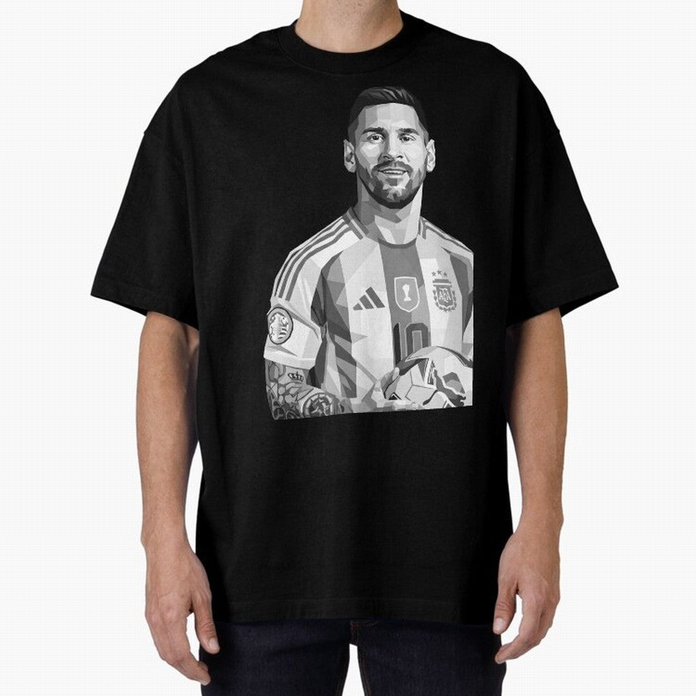 Messi grayscale Classic T-Shirt Celebrate Every Goal in Global Football Passion for FIFA World Cup 2026, Filled with Messi, CR7 and Mbappe, Spain, Championship Spirit, Famous Goals, Roaring Crowds and International Football Unity; Ideal for