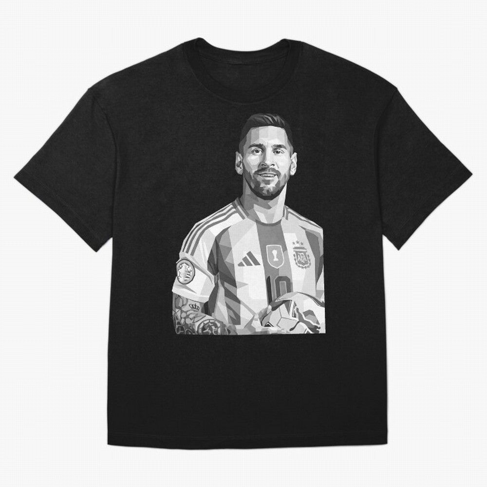 Messi grayscale Classic T-Shirt Celebrate Every Goal in Global Football Passion for FIFA World Cup 2026, Filled with Messi, CR7 and Mbappe, Spain, Championship Spirit, Famous Goals, Roaring Crowds and International Football Unity; Ideal for