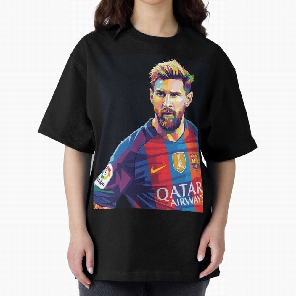 Messi Wpap Oversized T-Shirt Join the Countdown to Match Day Hype around FIFA World Cup 2026 Group Stage, Neymar, Haaland and Cristiano Ronaldo, Portugal, Spain and Germany, Goal Celebration Energy, Supporter Heritage, Football Icons and Worldwide