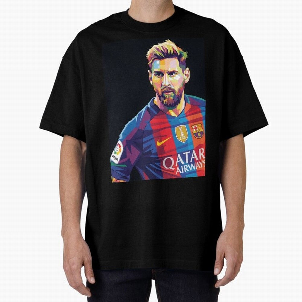 Messi Wpap Oversized T-Shirt Join the Countdown to Match Day Hype around FIFA World Cup 2026 Group Stage, Neymar, Haaland and Cristiano Ronaldo, Portugal, Spain and Germany, Goal Celebration Energy, Supporter Heritage, Football Icons and Worldwide