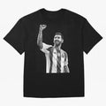 Messi grayscale Oversized T-Shirt Join Match Day Hype around FIFA World Cup 2026 USA Canada Mexico, Cristiano Ronaldo, Spain and Netherlands, Stadium Chants, National Pride, Trophy Dreams and Unforgettable Football Memories; Perfect for Supporters