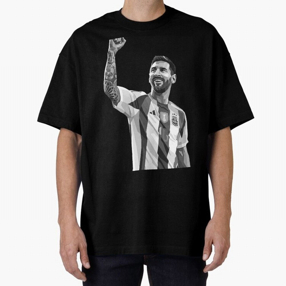 Messi grayscale Oversized T-Shirt Join Match Day Hype around FIFA World Cup 2026 USA Canada Mexico, Cristiano Ronaldo, Spain and Netherlands, Stadium Chants, National Pride, Trophy Dreams and Unforgettable Football Memories; Perfect for Supporters
