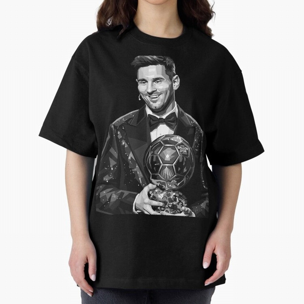 Messi grayscale Oversized T-Shirt Join Global Football Passion for FIFA World Cup 2026 USA Canada Mexico, with Mbappe, England, France and Netherlands, Football Passion, Legendary Performances, Festival Vibes and Supporter Community; Made for