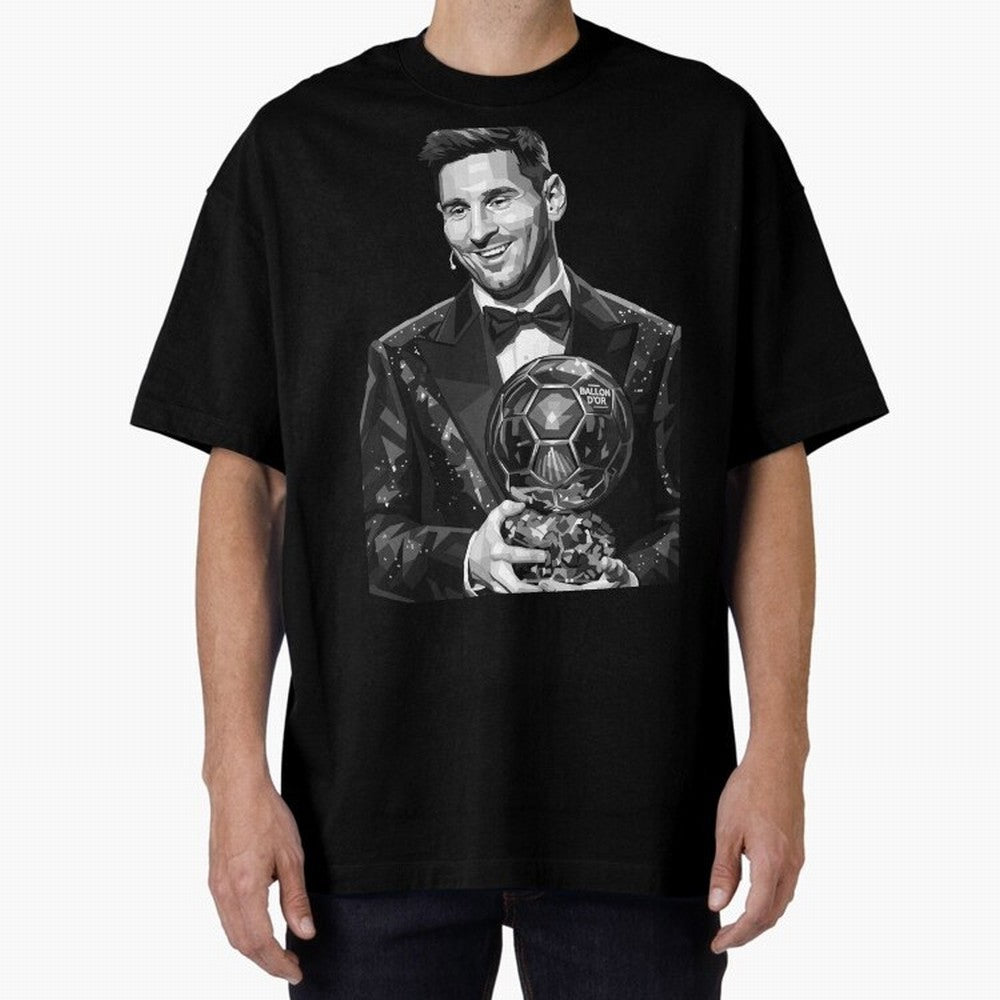 Messi grayscale Oversized T-Shirt Join Global Football Passion for FIFA World Cup 2026 USA Canada Mexico, with Mbappe, England, France and Netherlands, Football Passion, Legendary Performances, Festival Vibes and Supporter Community; Made for
